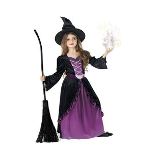 Childrens Purple Witch Costume Size M